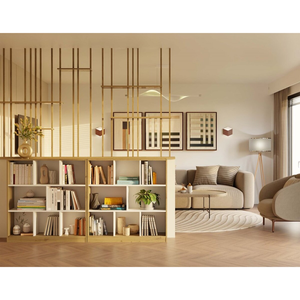 Regał Fiesta 8P DĄB ARTISAN BIEL