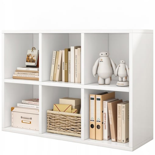 Regał Otwarty Komoda Kostka 2x3 Biały Na Książki Biurowy Nowoczesny 90cm