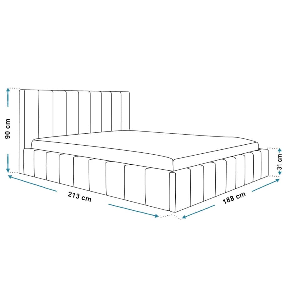 Łóżko tapicerowane 180x200 OLDO 10 z pojemnikiem, do sypialni- grafitowe
