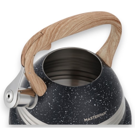 Duży Czarny Marmurkowy Czajnik Z Gwizdkiem Stalowy 3L Na Indukcję Gaz