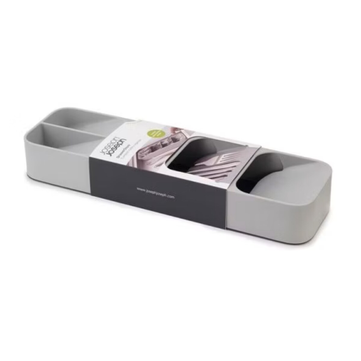 Organizer na sztućce szary DrawerStore, 11 x 39.5 x 5.7 cm, Joseph Joseph