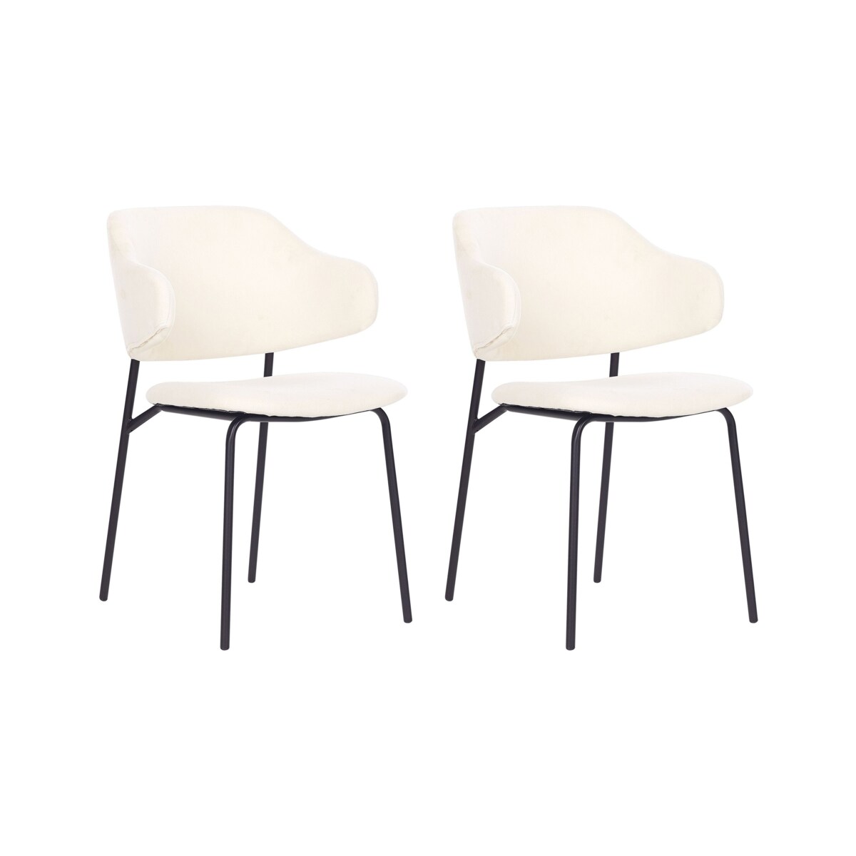 Zestaw 2 krzeseł do jadalni kremowy KENAI