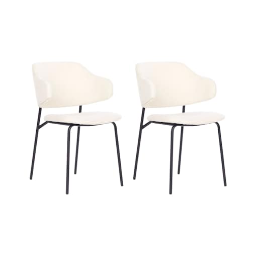 Zestaw 2 krzeseł do jadalni kremowy KENAI