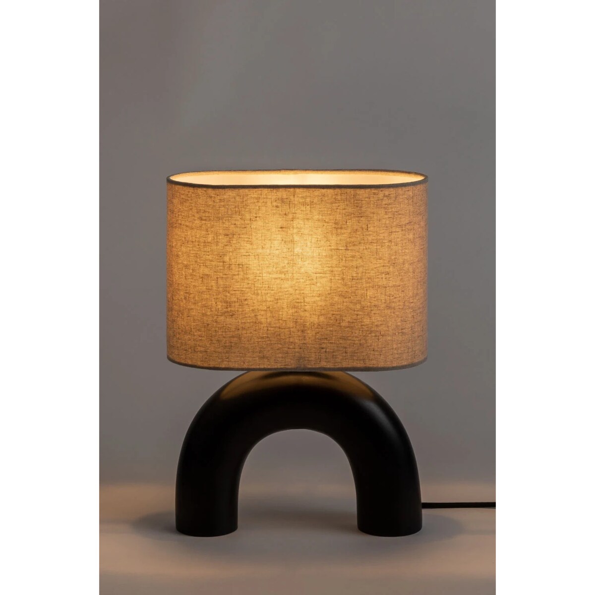 Lampa stołowa ceramiczna, czarna, Finley, 36x26 cm