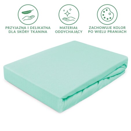 Prześcieradło jersey z gumką 180x200 kolor Morski