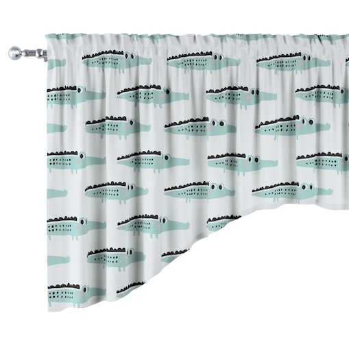 Lambrekin łuk 150x75 ecru-zielony