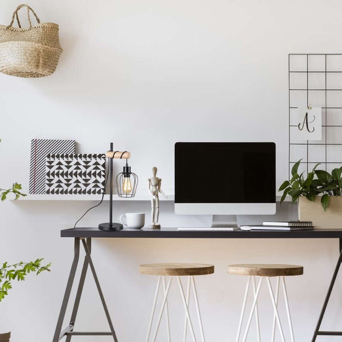 Stojąca LAMPKA stołowa FABIAN 5245 Rabalux industrialna LAMPA biurkowa czarna