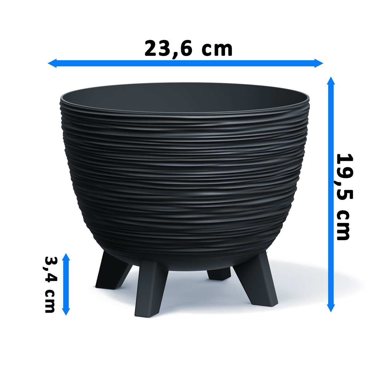 3X Donica Na Kwiaty Zestaw 23,6/29/39,5 Cm Na Nóżkach Doniczka Misa Do Domu Ogrodu