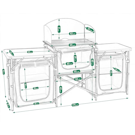 KUCHNIA TURYSTYCZNA SZAFKA składana ogrodowy torba KEMPINGOWY stolik