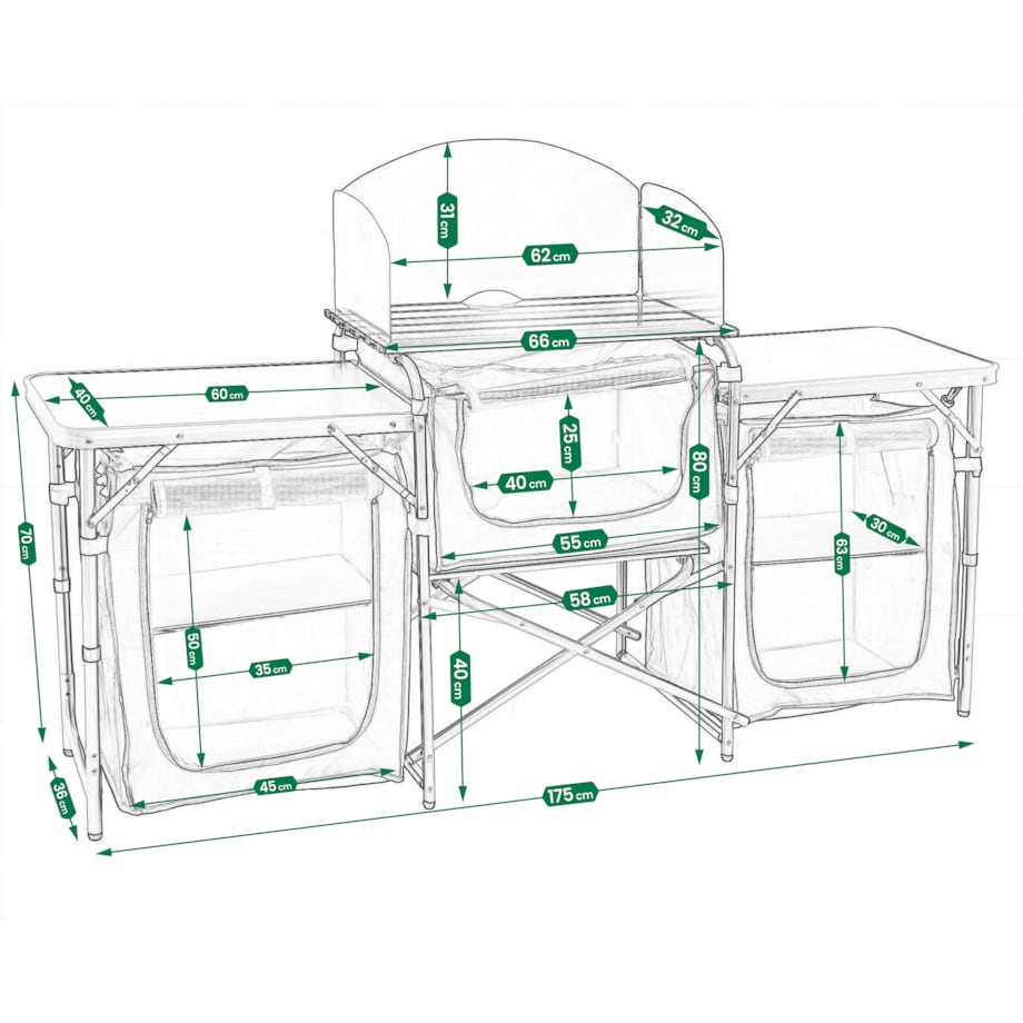 KUCHNIA TURYSTYCZNA SZAFKA składana ogrodowy torba KEMPINGOWY stolik