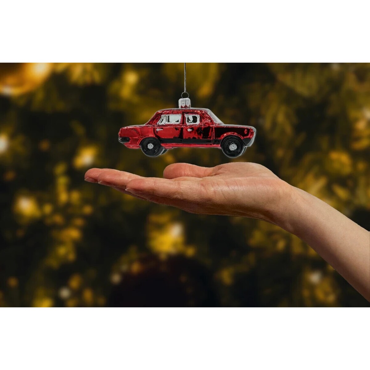 Bombka choinkowa: czerwony samochód