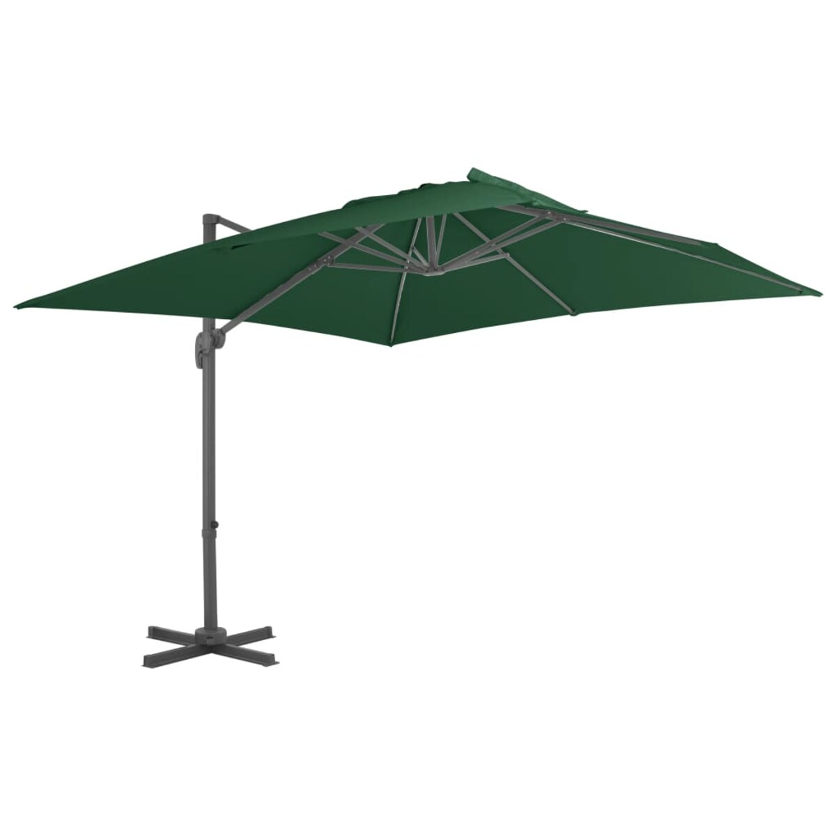 vidaXL Parasol wiszący z aluminiowym słupkiem, 400x300 cm, zielony