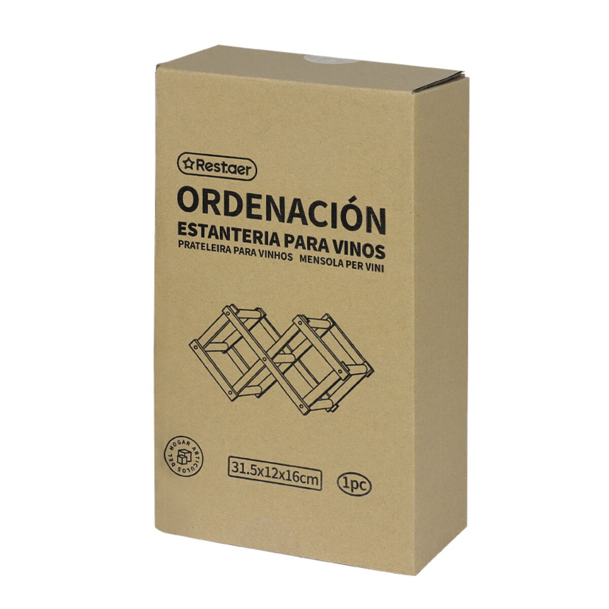 restaer drewniany stojak na wino 31,5x12x16 cm