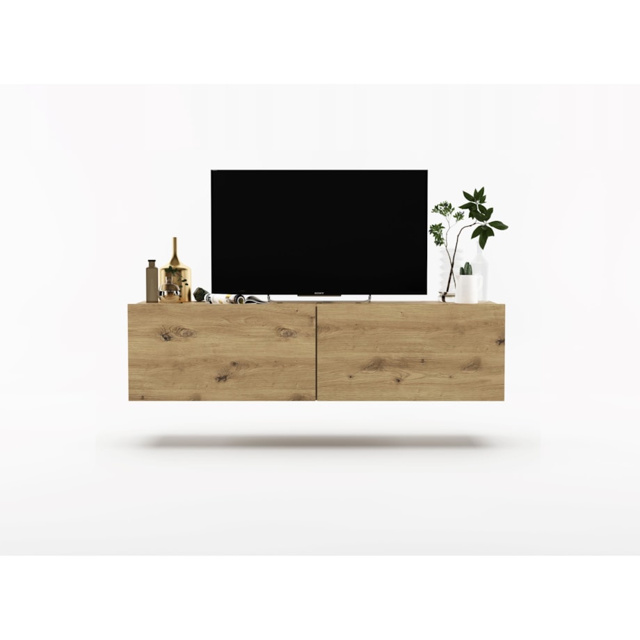 Wisząca Szafka RTV Komoda Loft Industrialna Dąb Artisan MAT 120 cm