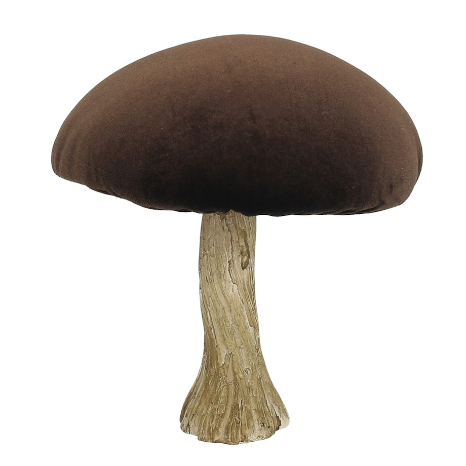 Dekoracja Velvet Mushroom 17 cm brown, 16x17 cm