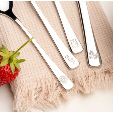 Zestaw 4cz sztućców dla dzieci panda,kucyk,flaming BAMBINI - Leonardo