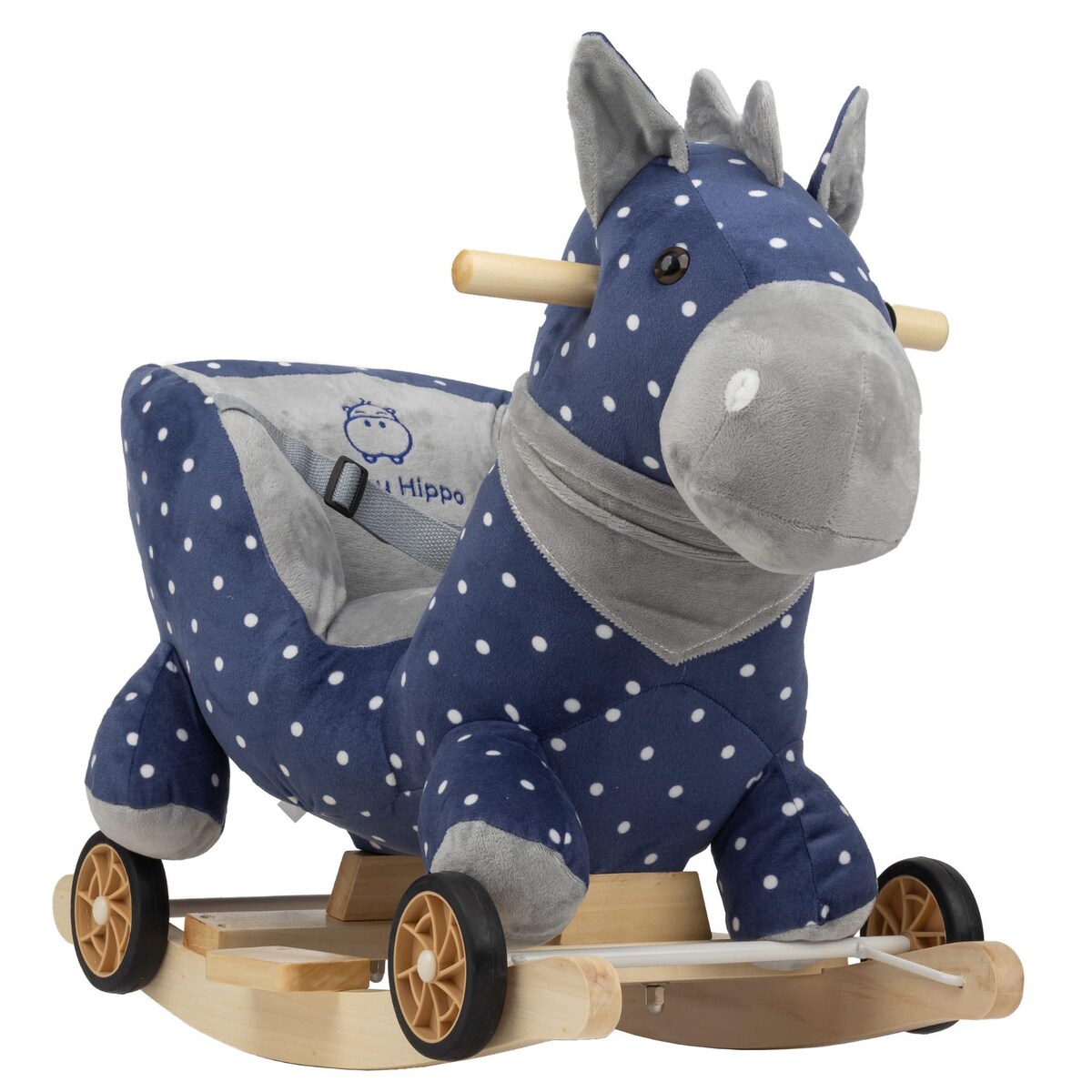 Bujak Konik Granatowy |2w1! Bujak i jeździk | Zabawka dla dzieci | Prezent | Chodzik | Bujak | 12 m + | Interaktywna zabawka | Pierwsze urodziny | Roczek | Happy Hippo