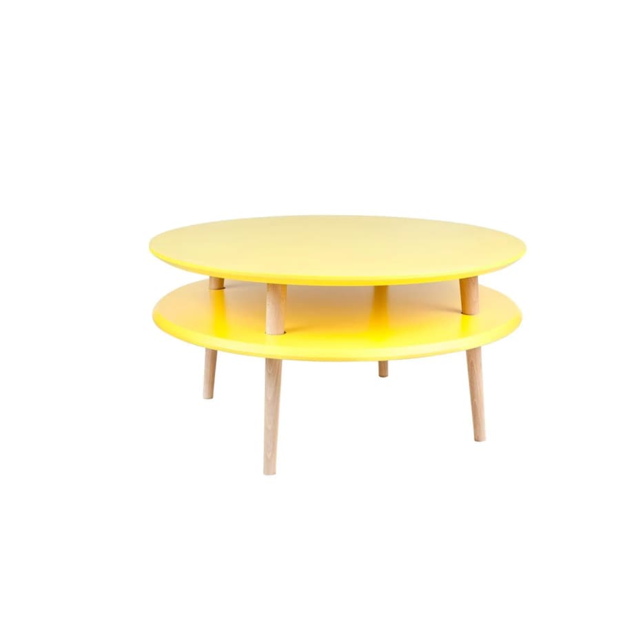 Stolik kawowy UFO Low 70x70 żółty