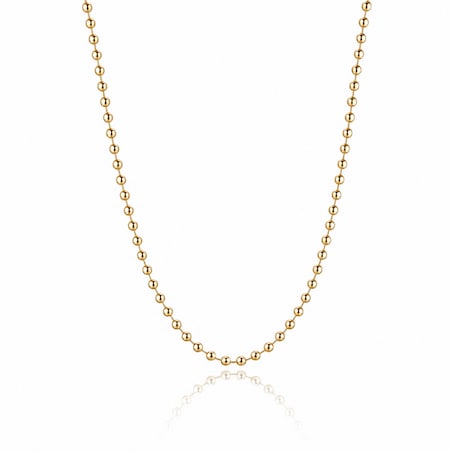 Naszyjnik stal szlachetna pozłacana 14k złotem, kuleczki 2mm NST2360