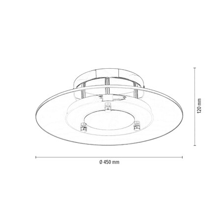 Lampa Sufitowa BRITOP Lighting 1xLED 22W Kombinacja Chromu z Transparentnym Szkłem, Polski Producent, 1 szt.