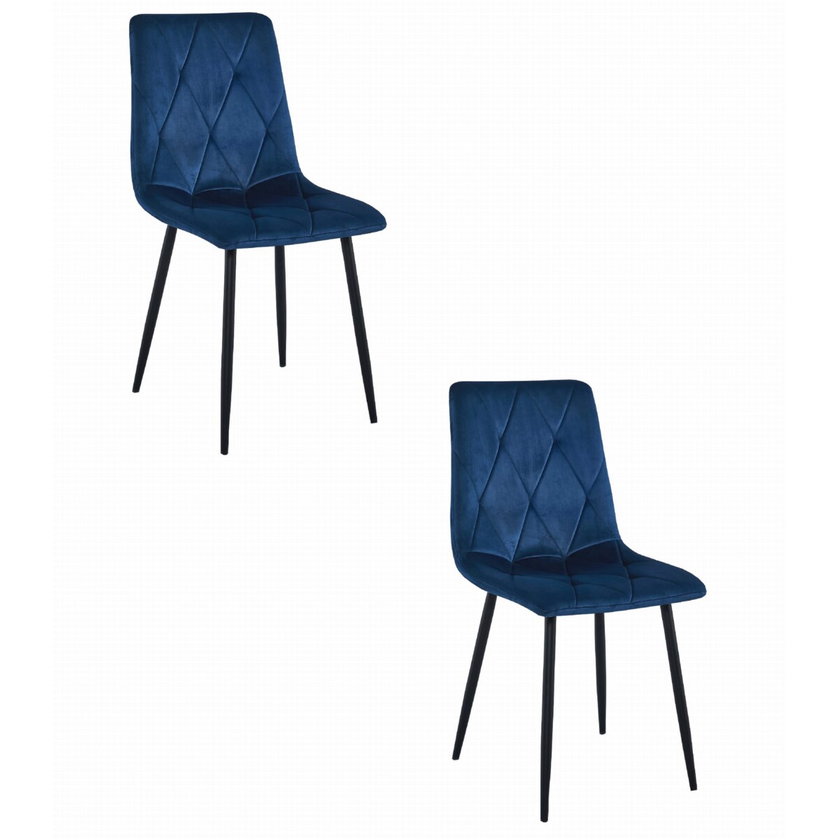 Krzesło Do Jadalni Kuchni Salonu Libra - Granat Aksamit / Nogi Czarne X 2