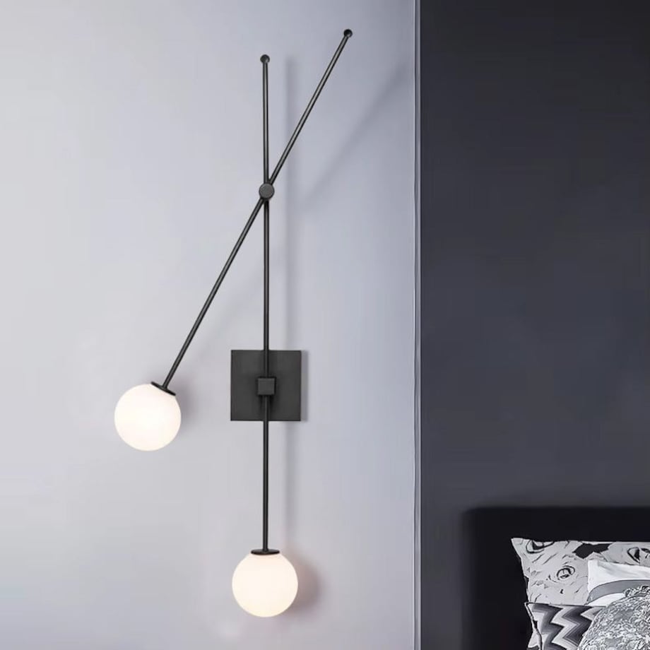 Kinkiet lampa ścienna czarna APP1595-2W black