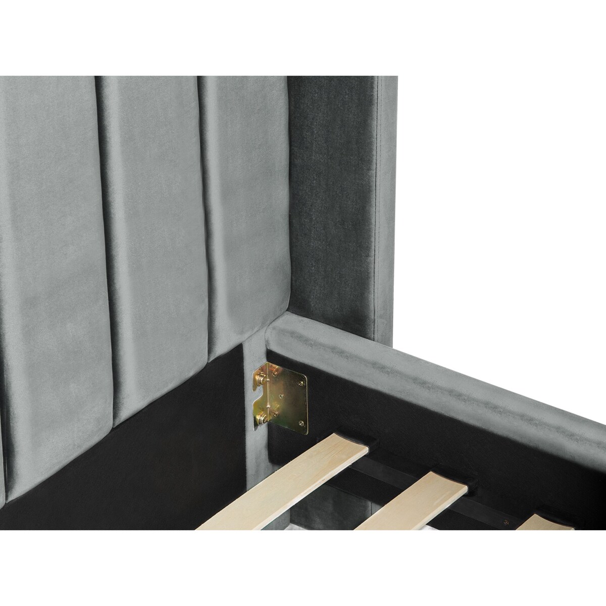 Łóżko welurowe 160 x 200 cm szare VILLETTE