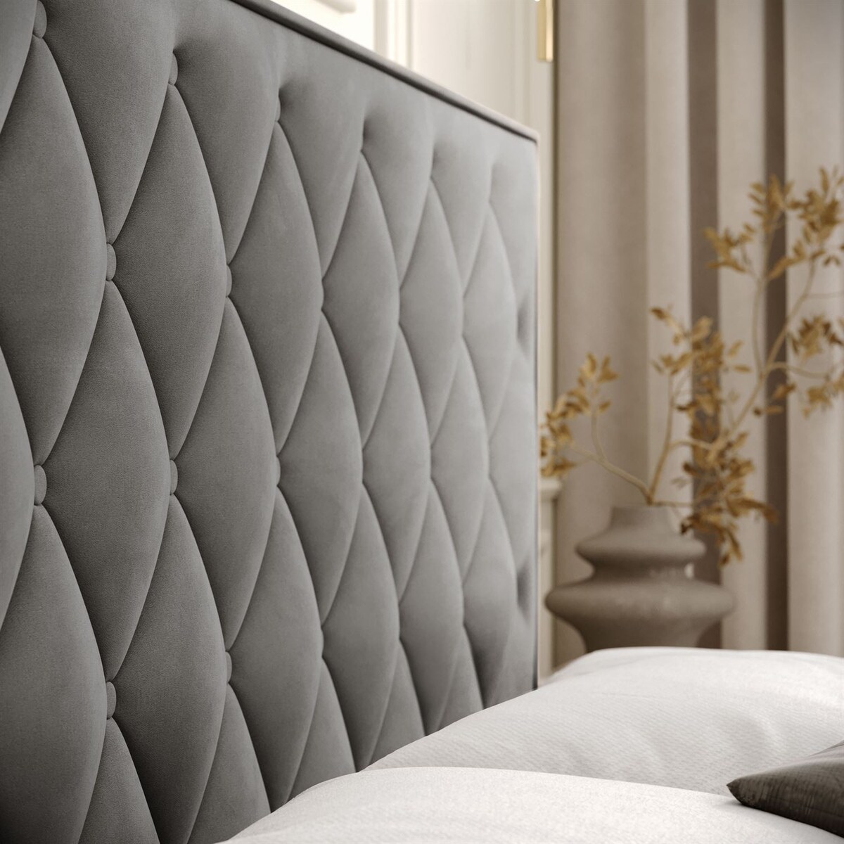 Łóżko kontynentalne INEZ, pojemnik na pościel, 180x200, Royal Velvet 250, topper