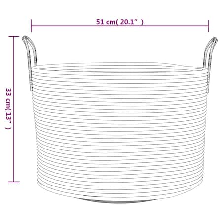 vidaXL Kosz do przechowywania, beżowo-biały, Ø51x33 cm, bawełna