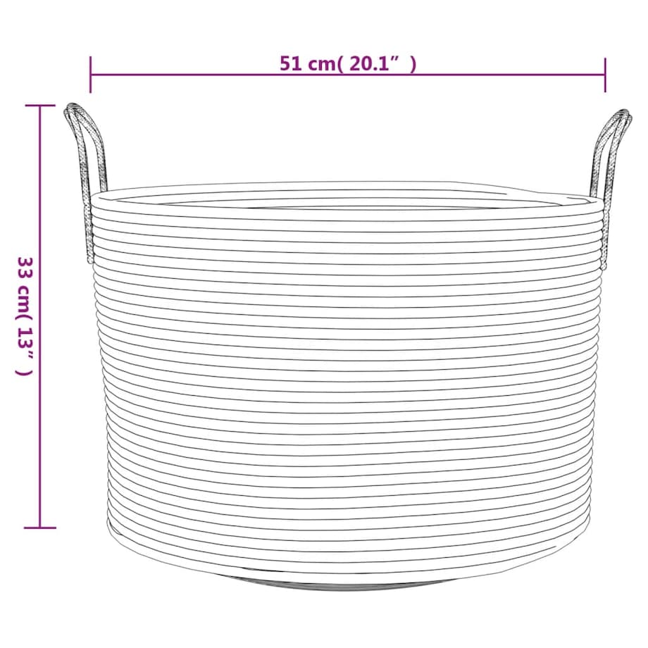 vidaXL Kosz do przechowywania, beżowo-biały, Ø51x33 cm, bawełna