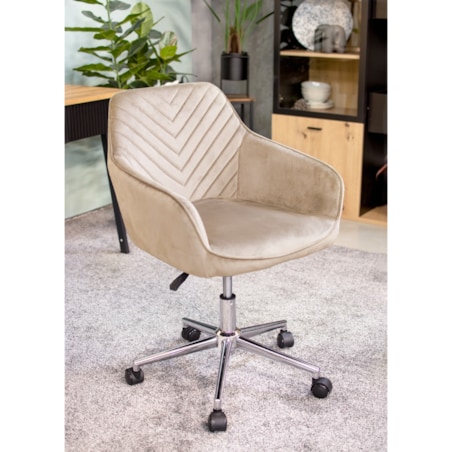 Fotel NAPOLI beżowy na srebrnej stopie