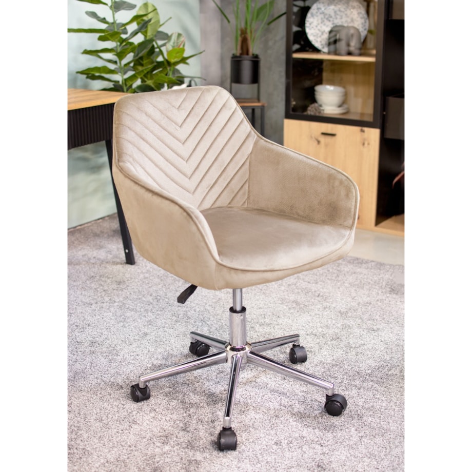 Fotel NAPOLI beżowy na srebrnej stopie