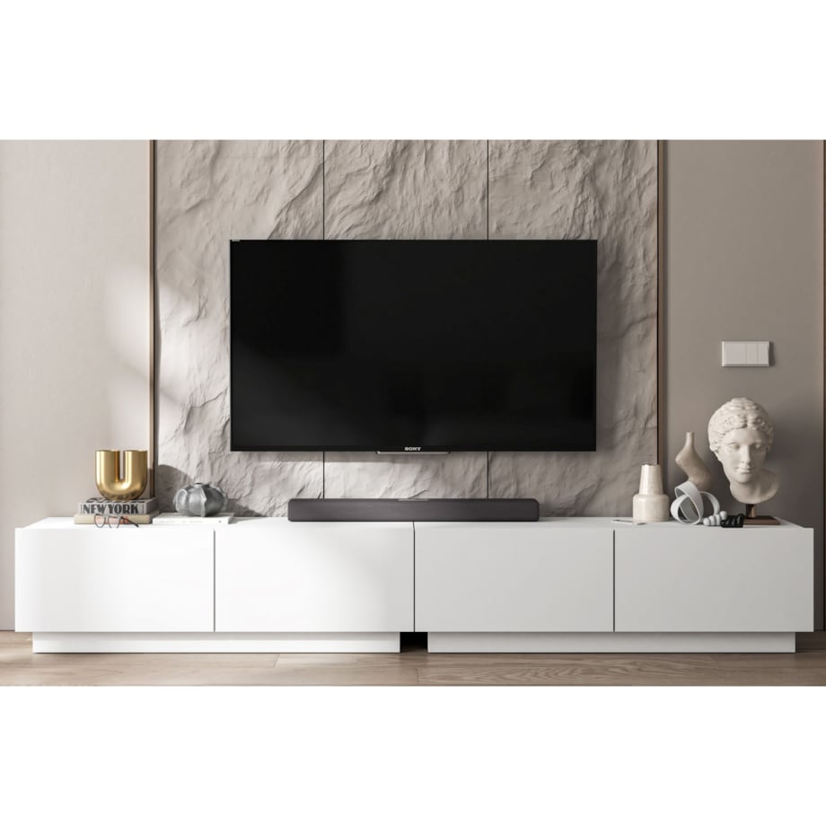 Szafka RTV Loft Stojąca / Wisząca Komoda RTV Biały MAT 240 cm