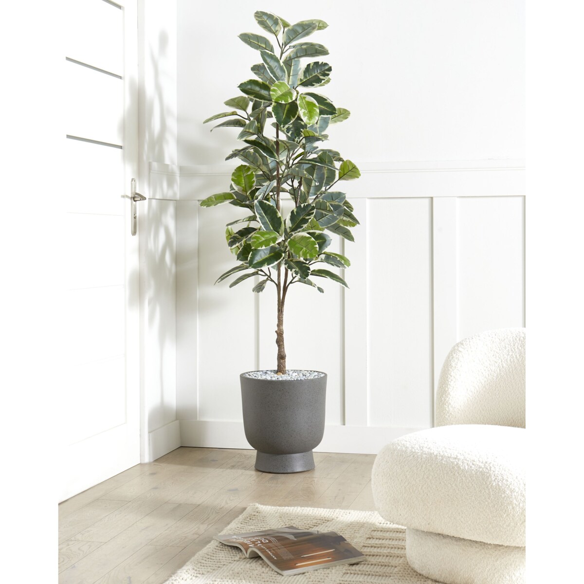 Doniczka 36 x 36 x 39 cm szara GINKGO