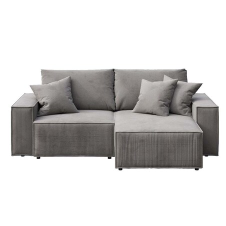 Melow Sofa narożna - szara sztruksowa