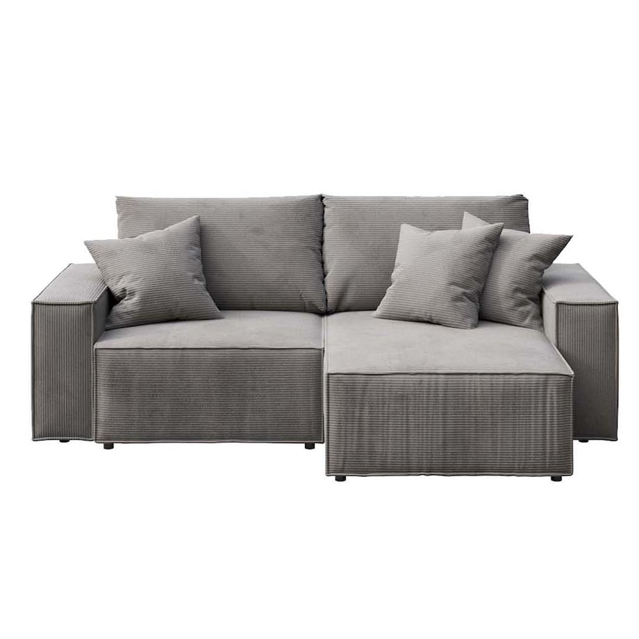Melow Sofa narożna - szara sztruksowa
