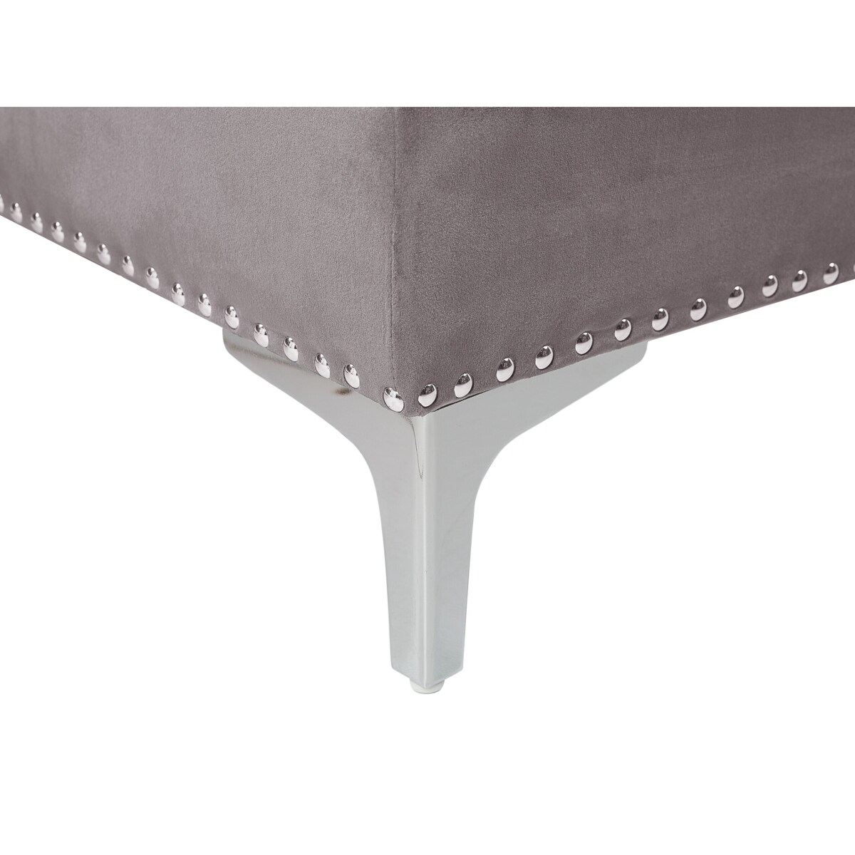 Narożnik welurowy lewostronny szary FLEN