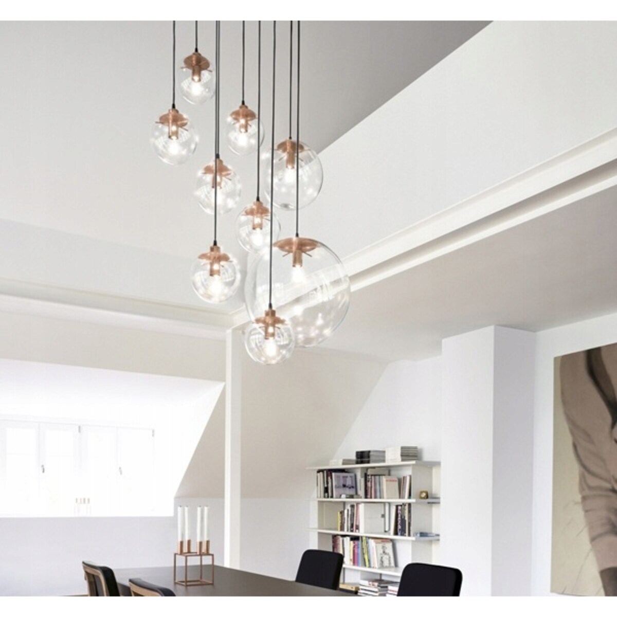 Lampa Wisząca Szklana Kula Rose Gold Lassi 25Cm