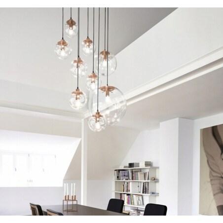 Lampa Wisząca Szklana Kula Rose Gold Lassi 25Cm