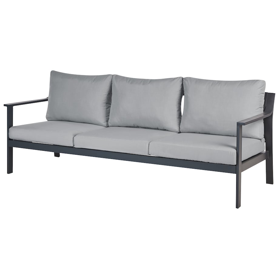 Sofa ogrodowa dla 3 osób KIATO Metal Ciemnoszary