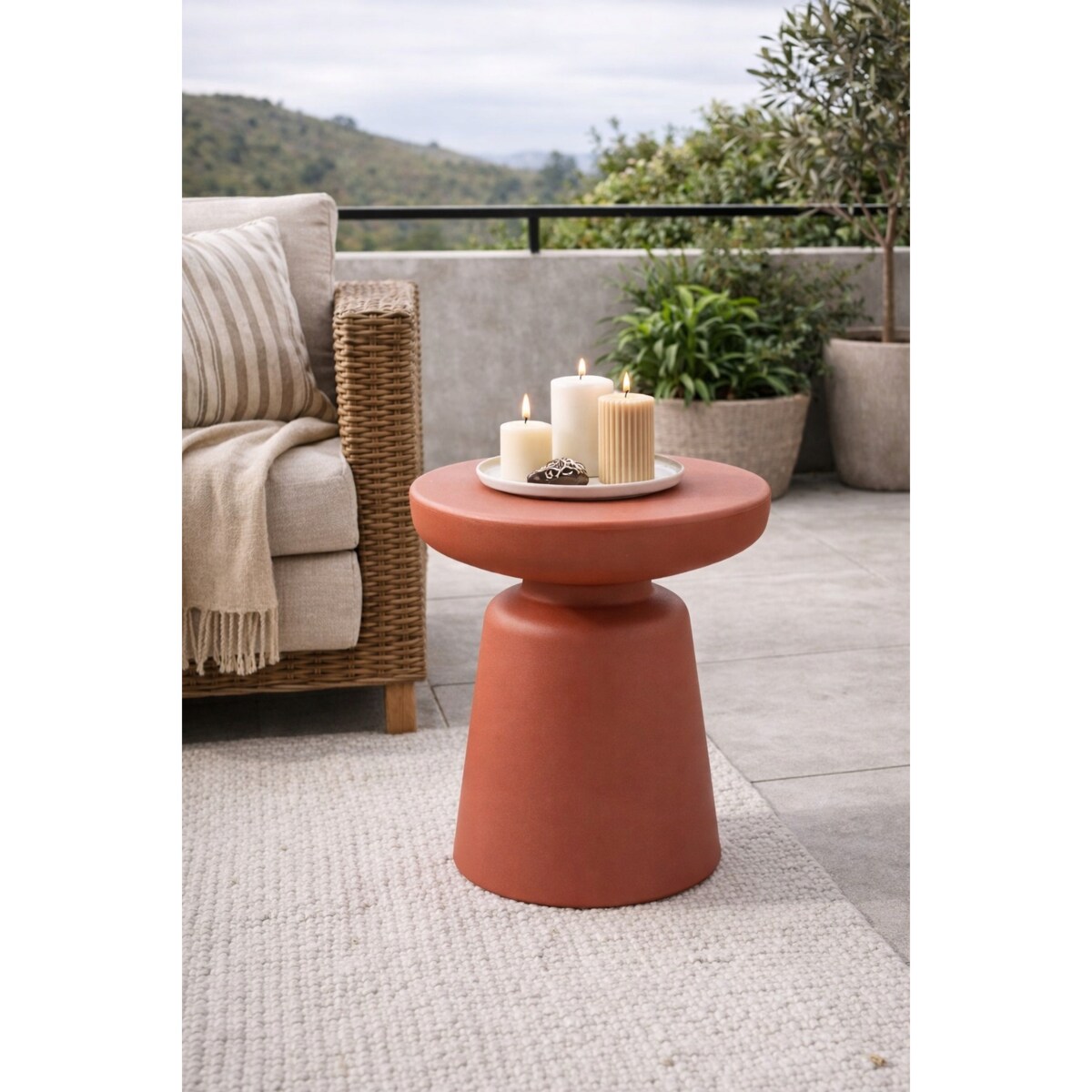 Stolik Kawowy LUMI Plastikowy CZERWONY Nowoczesny DESIGN Stolik Nocny