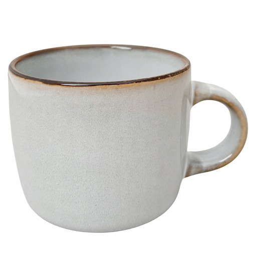 KUBEK CERAMICZNY 400ml DUŻY SZARY DO KAWY HERBATY Z UCHWYTEM NA KAWĘ