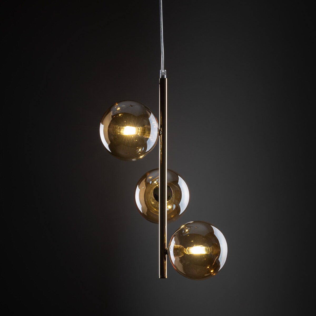 Lampa wisząca TK Lighting ESTERA GOLD 4838 złoto-bursztynowa 3xG9 regulowana wysokość do salonu i jadalni