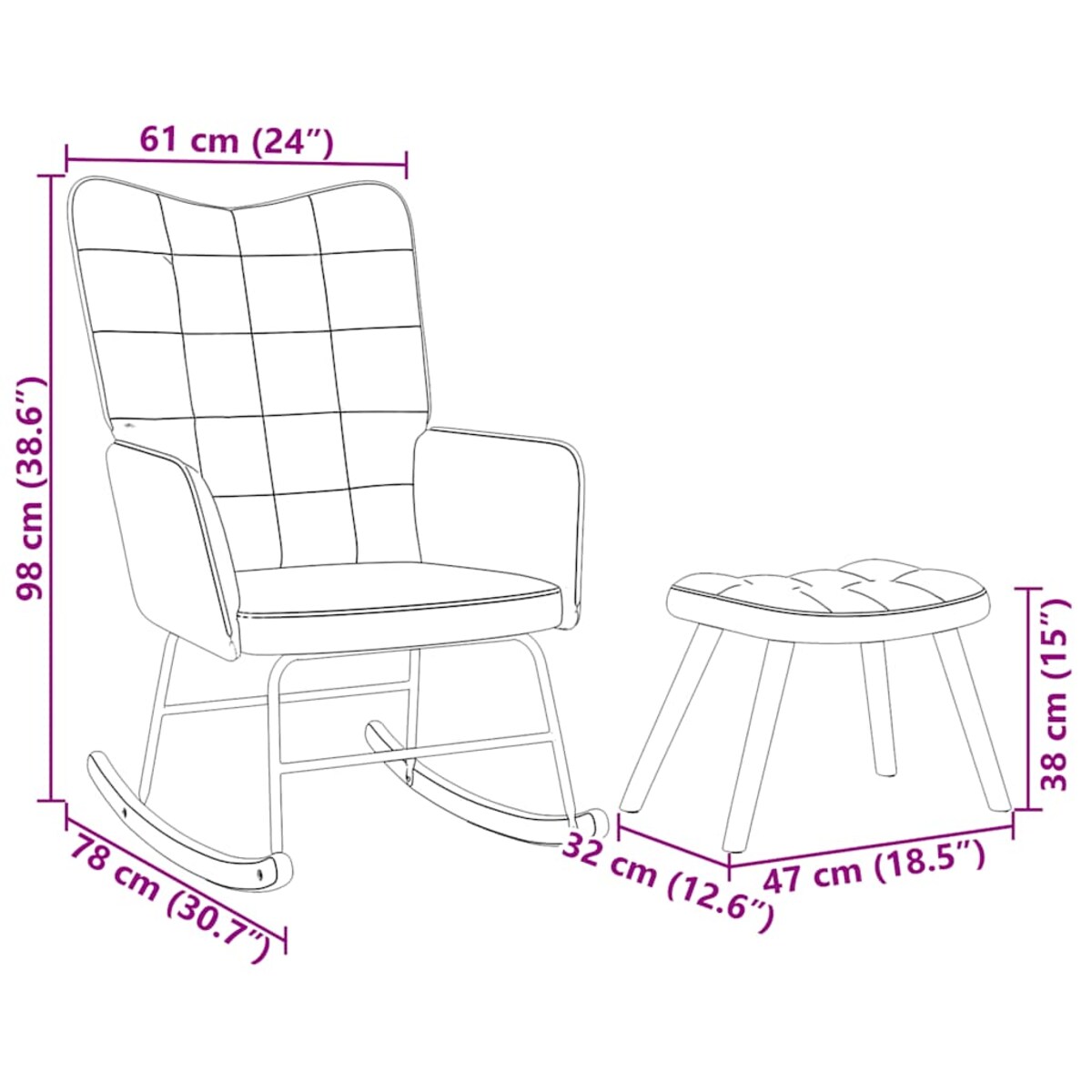 vidaXL Fotel bujany ze stołkiem, jasnoszary aksamit