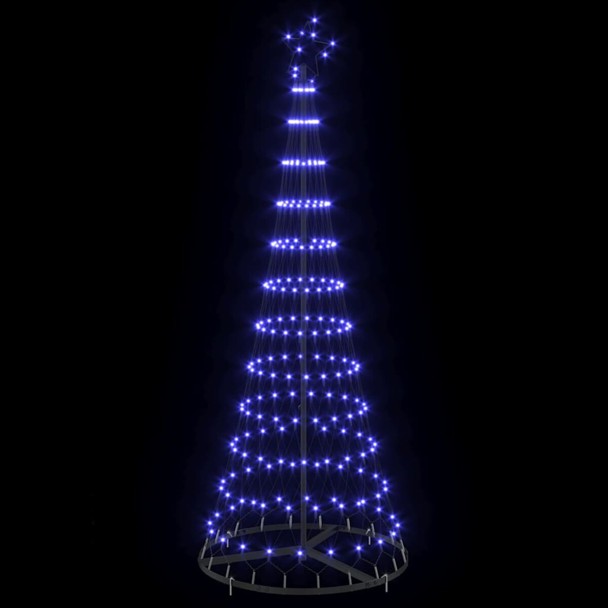 vidaXL Choinka świąteczna LED Niebieski 71 x 71 x 184.5 cm Metal