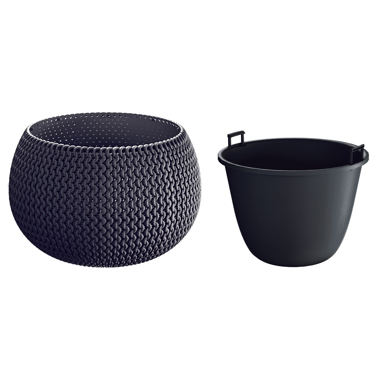 Doniczka Donica Do Domu I Ogrodu Splofy Bowl Antracytowa 29 Cm