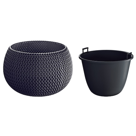 Doniczka Donica Do Domu I Ogrodu Splofy Bowl Antracytowa 29 Cm