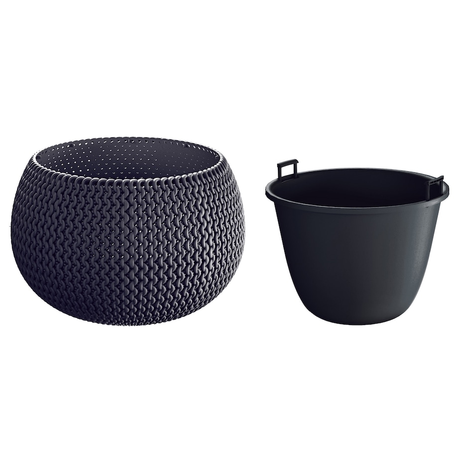 Doniczka Donica Do Domu I Ogrodu Splofy Bowl Antracytowa 29 Cm