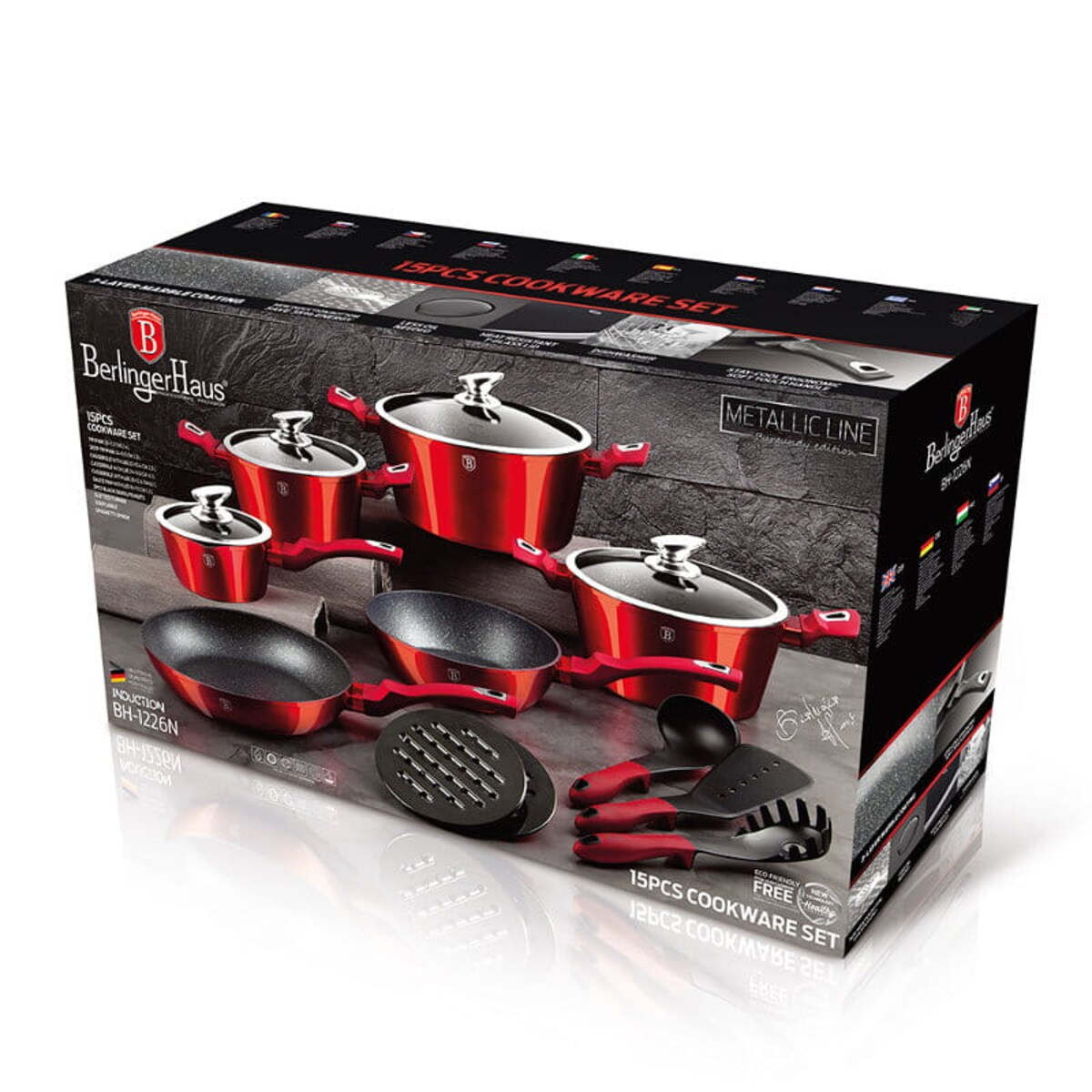 Zestaw patelni marmurowych + płyta Berlinger Haus BH-1668