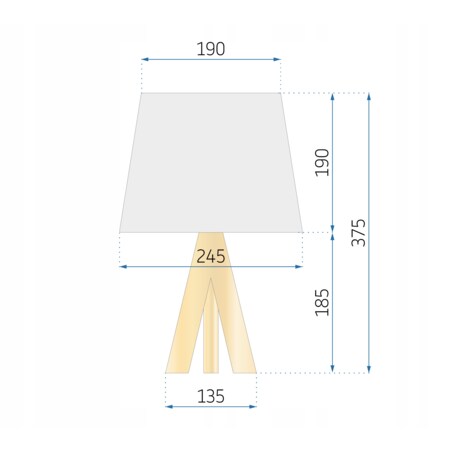 Lampka Nocna Stojąca Stołowa Biała Drewno Abażur